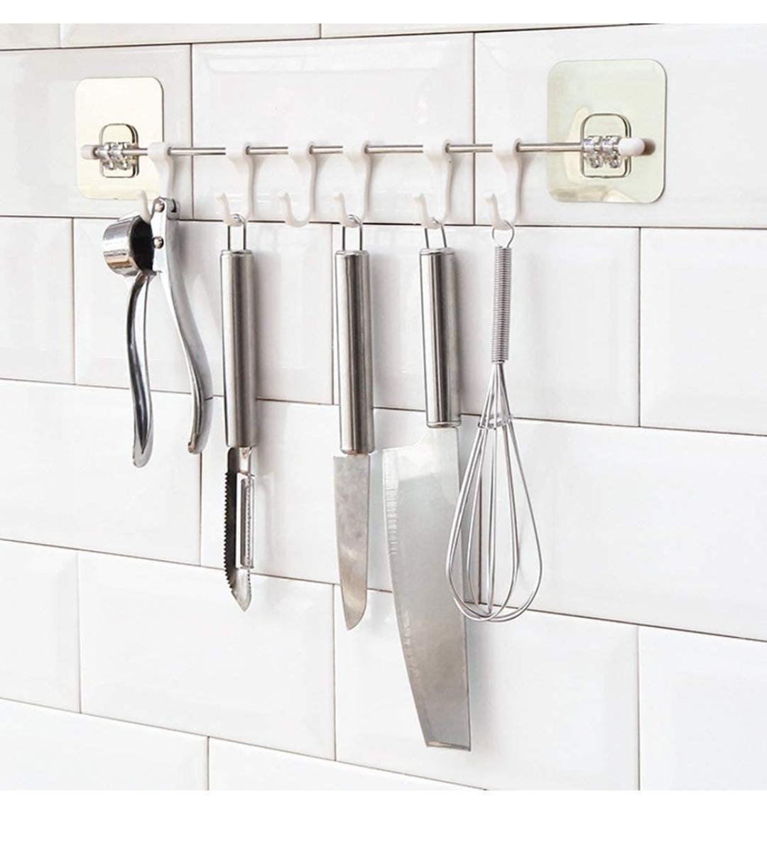 Wall Mounted Utensil Hanging Rack Holder