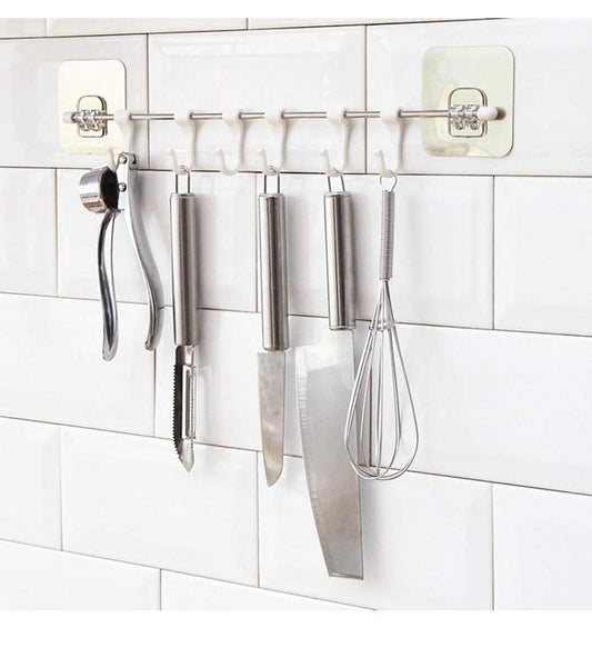 Wall Mounted Utensil Hanging Rack Holder